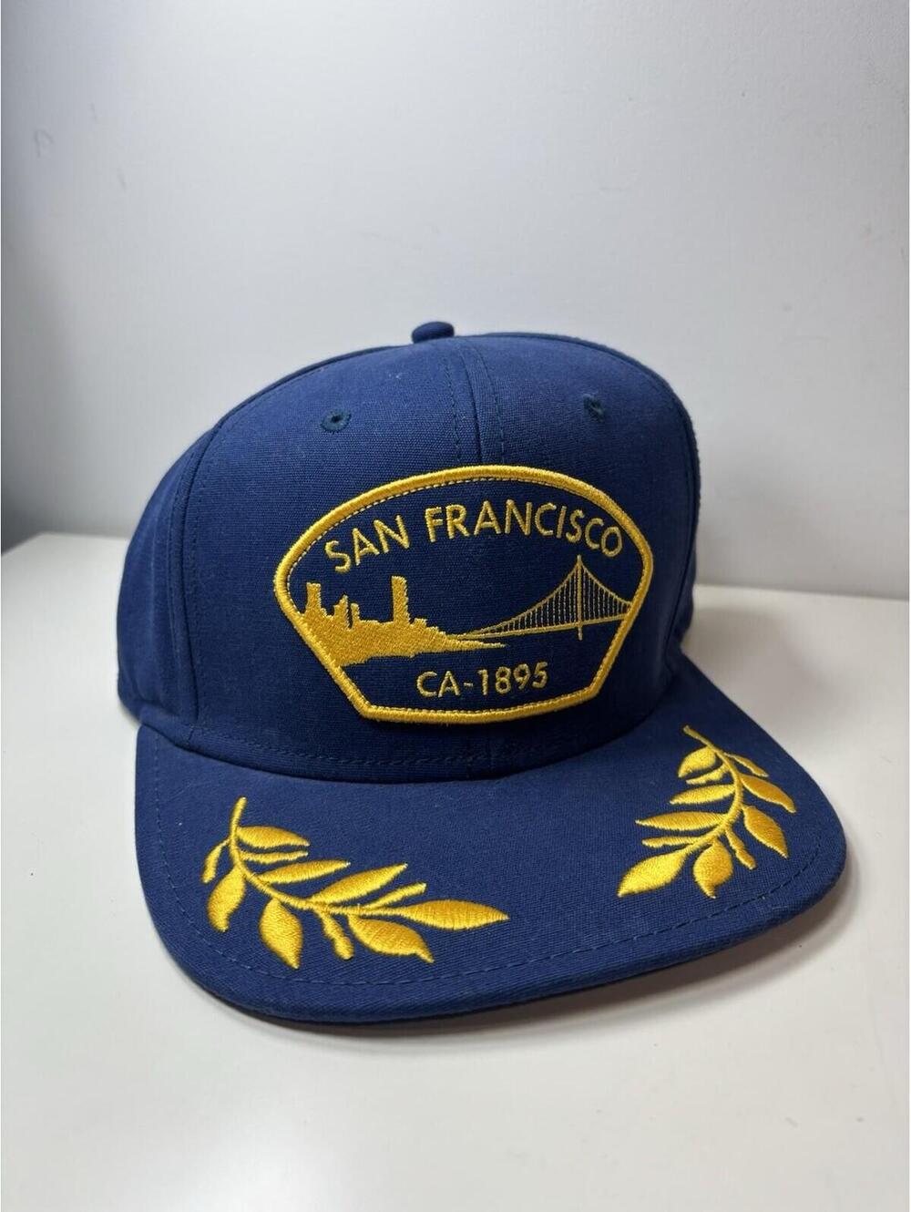 Goorin Bros San Francisco CA-1895 Snapback Gold Leaf Embroidered Hat Cap Blue